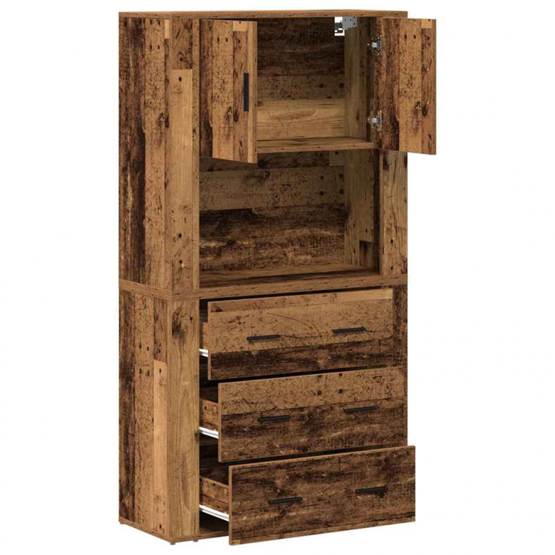 Highboard Stare drewno 80 x 33 x 150 cm Materiał drewnopochodny