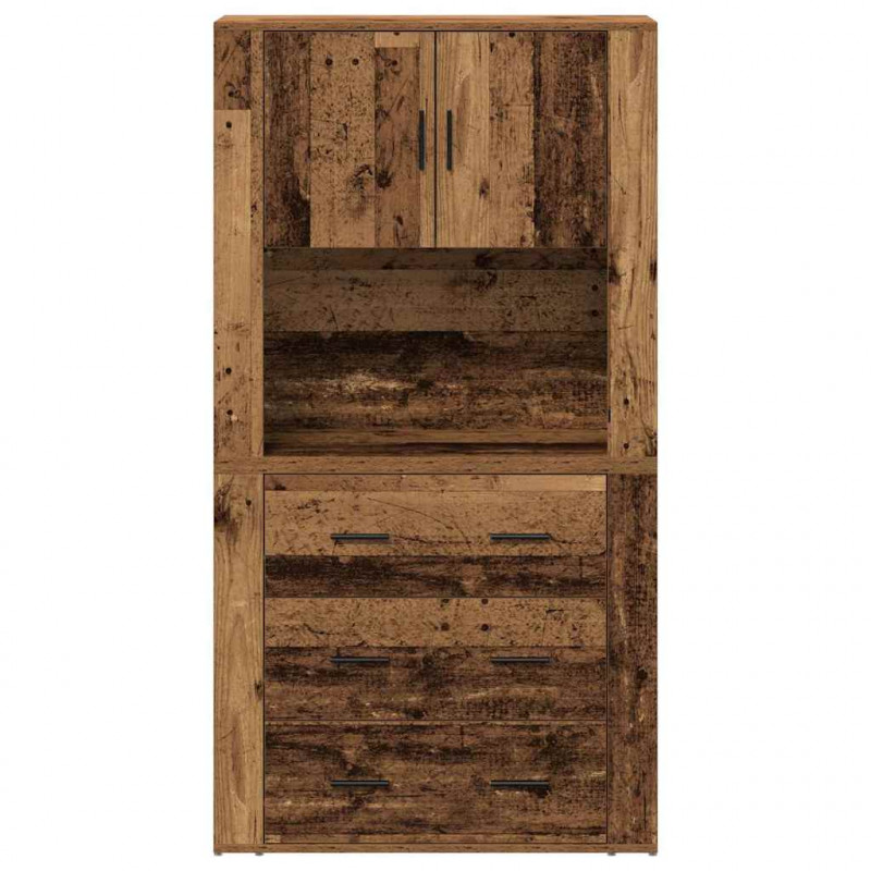 Highboard Stare drewno 80 x 33 x 150 cm Materiał drewnopochodny