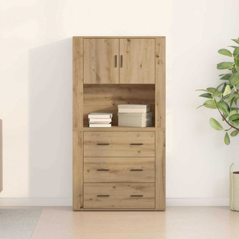 Highboard z szufladą Dąb rzemieślniczy 80 x 33 x 150 cm