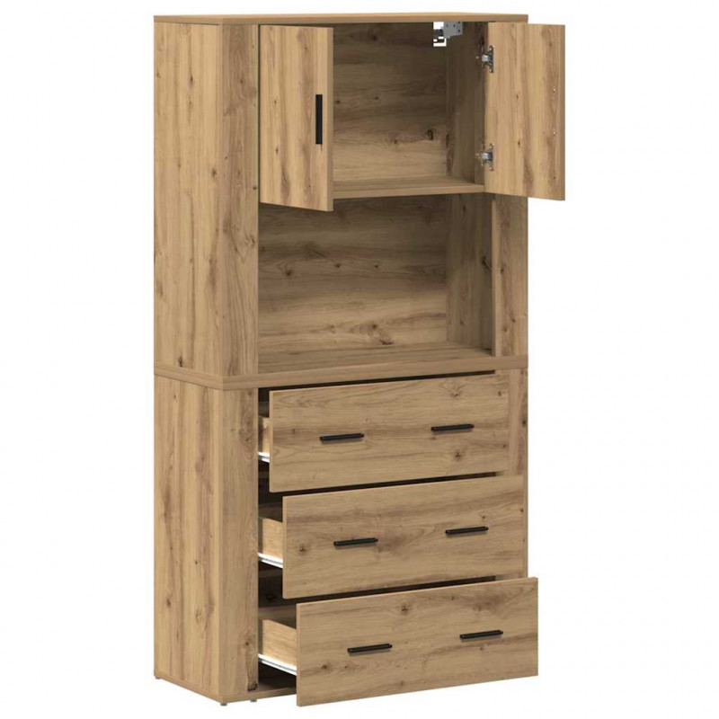 Highboard z szufladą Dąb rzemieślniczy 80 x 33 x 150 cm