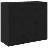 Highboard Czarny Dąb 80 x 33 x 150 cm Materiał drewnopochodny