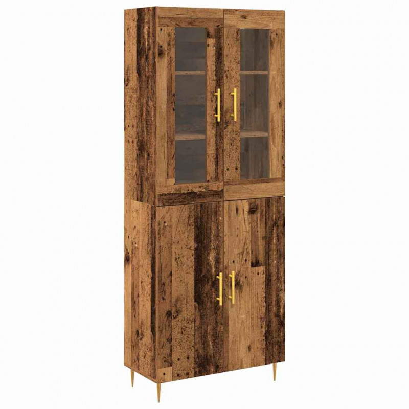 Highboard 2 pcs Stare drewno Materiał drewnopochodny