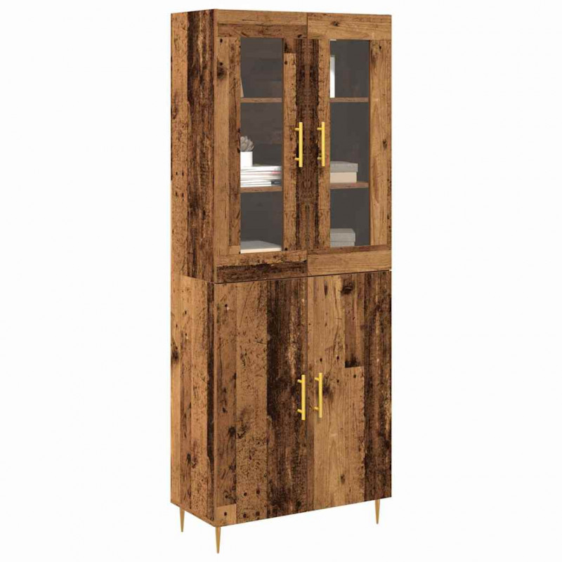 Highboard 2 pcs Stare drewno Materiał drewnopochodny