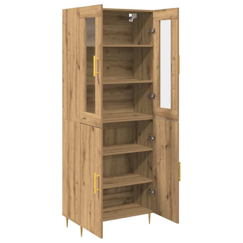 Highboard 2 pcs Dąb rzemieślniczy Materiał drewnopochodny