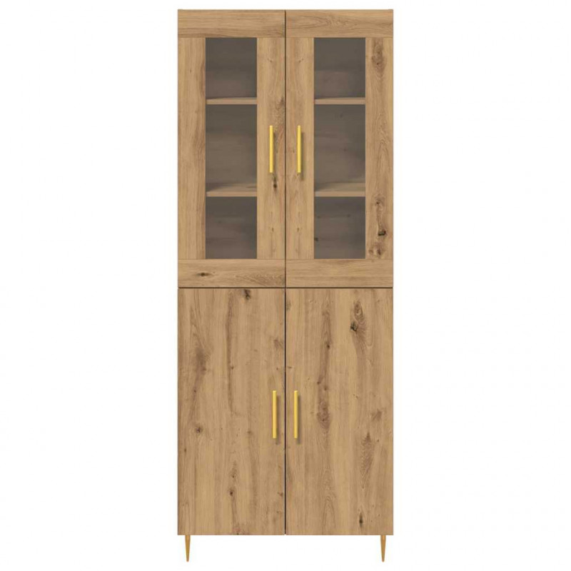 Highboard 2 pcs Dąb rzemieślniczy Materiał drewnopochodny