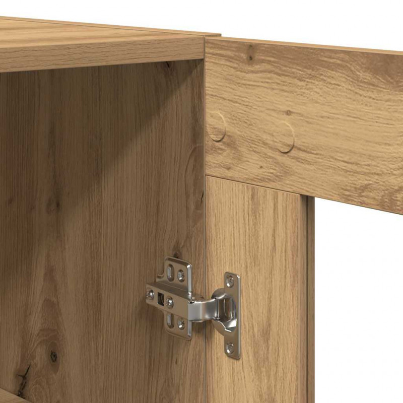 Highboard 2 pcs Dąb rzemieślniczy Materiał drewnopochodny