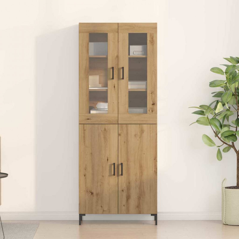 Highboard 2 pcs dąb artisan 69,5 x 34 x 180 cm