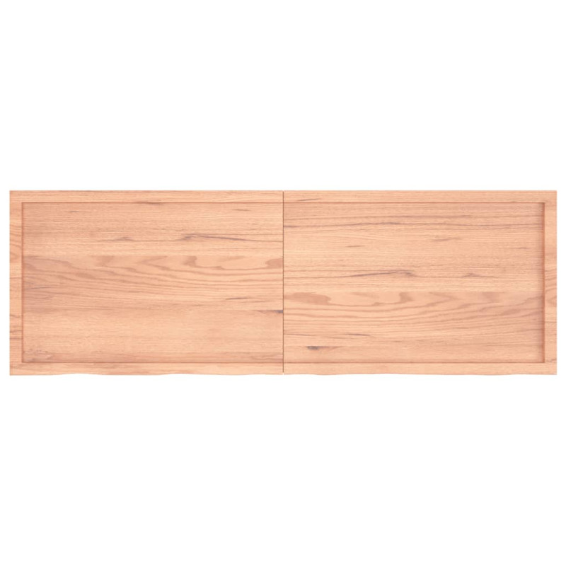 Półka, brązowa, 180x60x(2-6) cm, lakierowane lite drewno dębowe