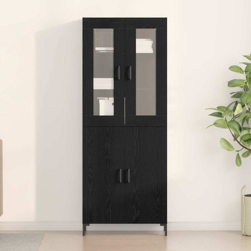 Highboard 2 pcs Czarny dąb 69,5 x 34 x 180 cm