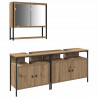 Zestaw mebli łazienkowych 3 pcs Brązowy Materiał drewnopochodny
