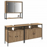 Zestaw mebli łazienkowych 3 pcs Brązowy Materiał drewnopochodny