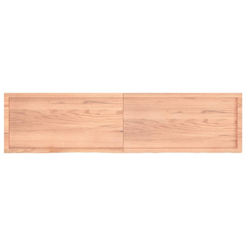 Półka, brązowa, 200x50x(2-4) cm, lakierowane lite drewno dębowe