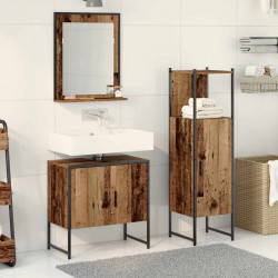 Zestaw mebli łazienkowych 3 pcs Brązowy Materiał drewnopochodny