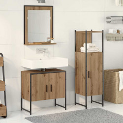 Zestaw mebli łazienkowych 3 pcs Brązowy Materiał drewnopochodny