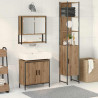 Zestaw mebli łazienkowych 3 pcs Brązowy Materiał drewnopochodny