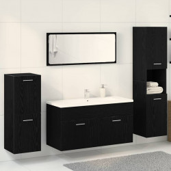 Zestaw mebli łazienkowych Montowane na ścianie 4 pcs Czarny Dąb