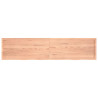 Półka, brązowa, 220x50x(2-6) cm, lakierowane lite drewno dębowe