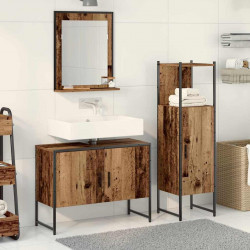 Zestaw mebli łazienkowych 3 pcs Brązowy Materiał drewnopochodny