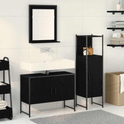 Zestaw mebli łazienkowych 3 pcs Czarny Materiał drewnopochodny