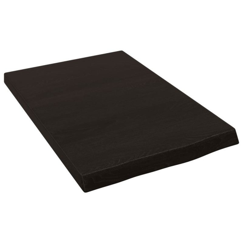 Półka, ciemnobrązowa, 40x60x(2-4) cm, wykończone drewno dębowe