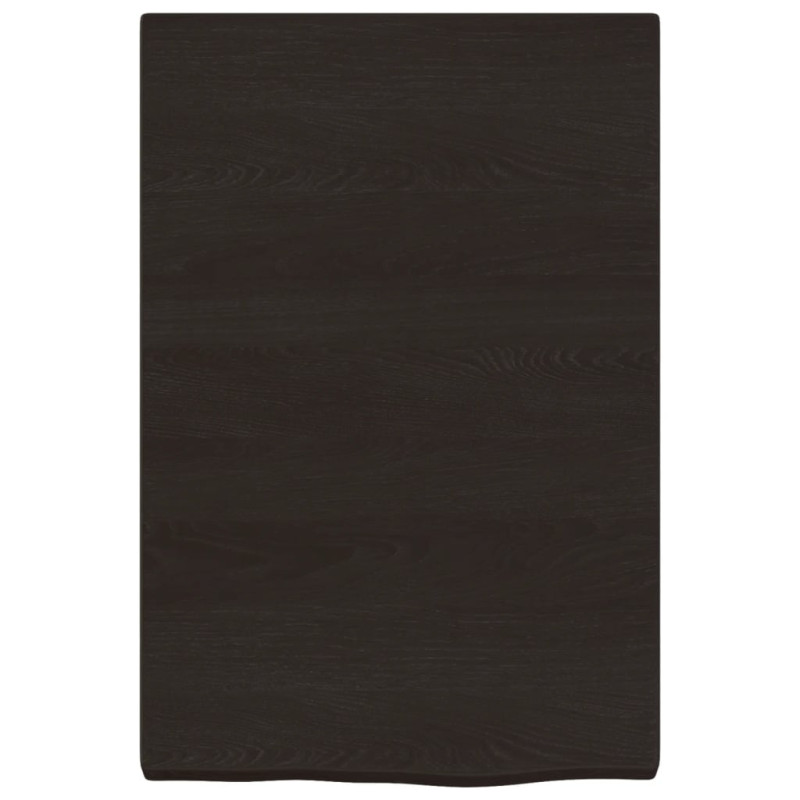 Półka, ciemnobrązowa, 40x60x(2-4) cm, wykończone drewno dębowe