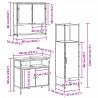 Zestaw mebli łazienkowych 3 pcs Czarny Materiał drewnopochodny