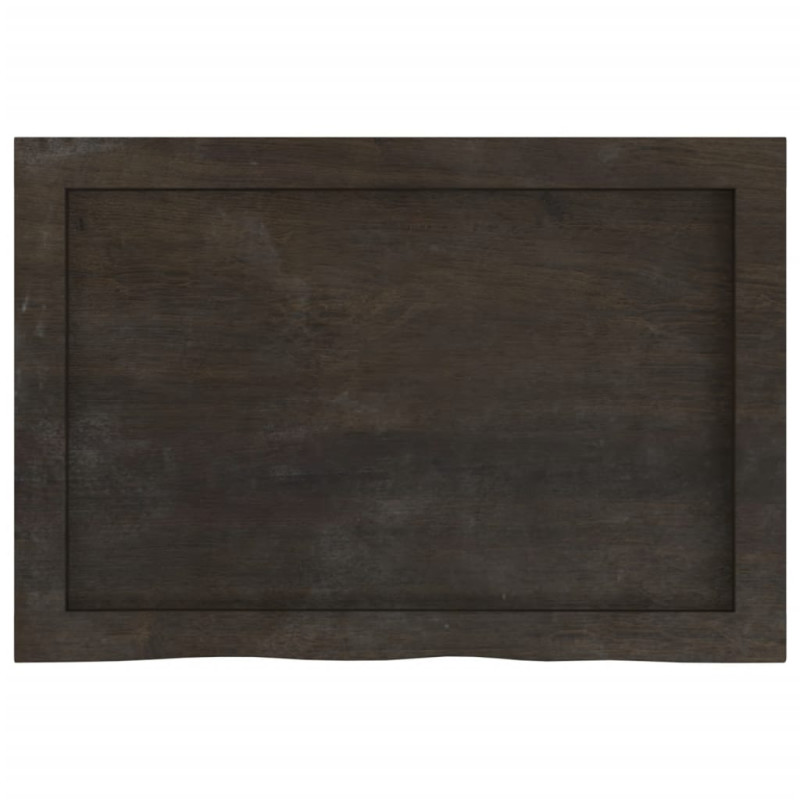 Półka, ciemnobrązowa, 60x40x(2-4) cm, wykończone drewno dębowe