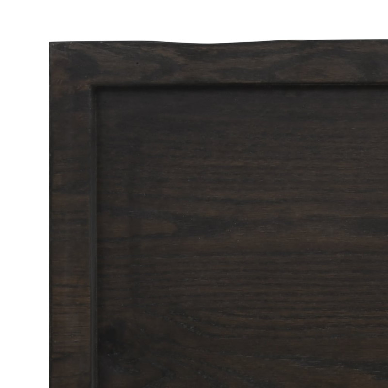 Półka, ciemnobrązowa, 80x50x(2-4) cm, wykończone drewno dębowe