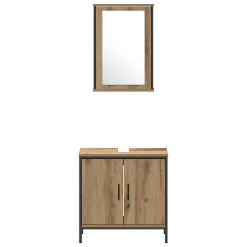 Zestaw mebli łazienkowych 3 pcs Brązowy Materiał drewnopochodny