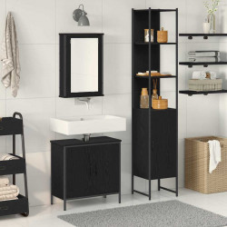 Zestaw mebli łazienkowych 3 pcs Czarny Materiał drewnopochodny