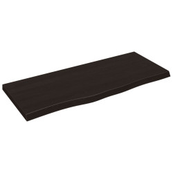 Półka, ciemnobrązowa, 100x40x(2-4) cm, wykończone drewno dębowe
