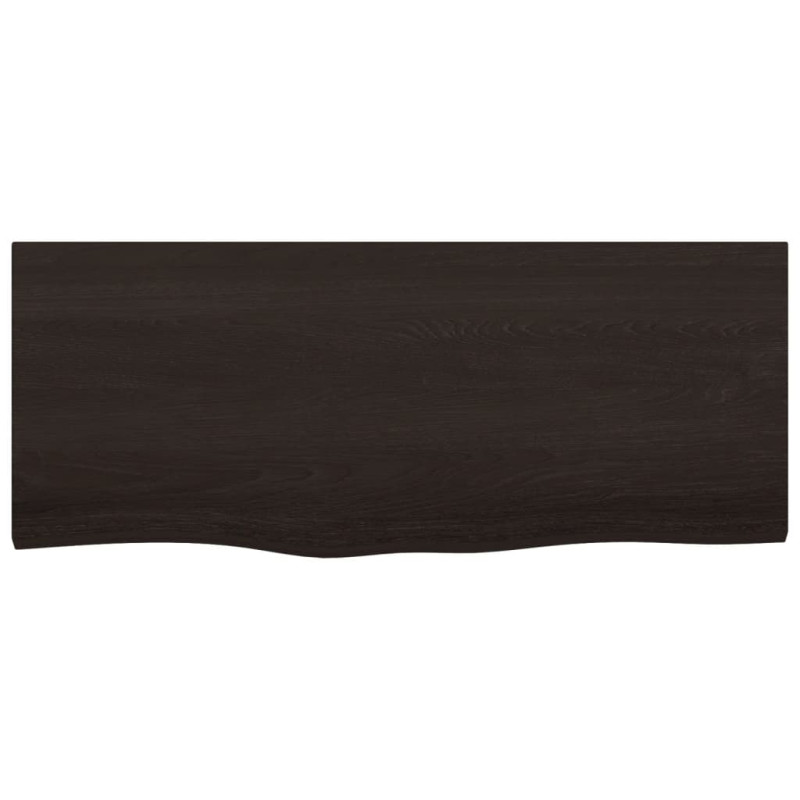 Półka, ciemnobrązowa, 100x40x(2-4) cm, wykończone drewno dębowe