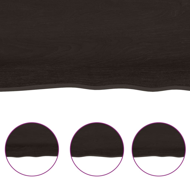 Półka, ciemnobrązowa, 100x40x(2-4) cm, wykończone drewno dębowe
