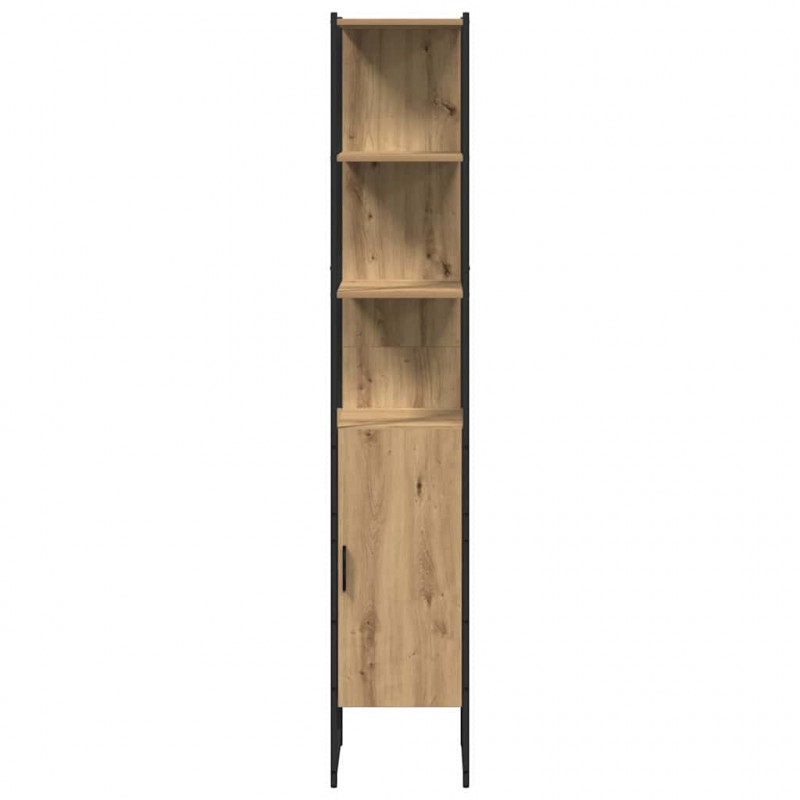 Zestaw mebli łazienkowych z półką z drzwiami 4 pcs dąb artisan