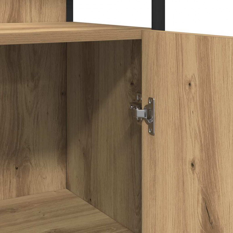 Zestaw mebli łazienkowych z półką z drzwiami 4 pcs dąb artisan
