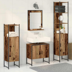 Zestaw mebli łazienkowych 4 pcs Brązowy 33 x 33 x 185.5 cm