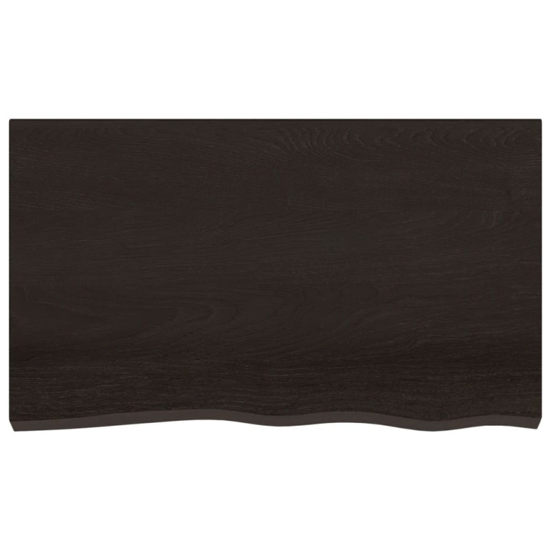 Półka, ciemnobrązowa, 100x60x(2-4) cm, wykończone drewno dębowe