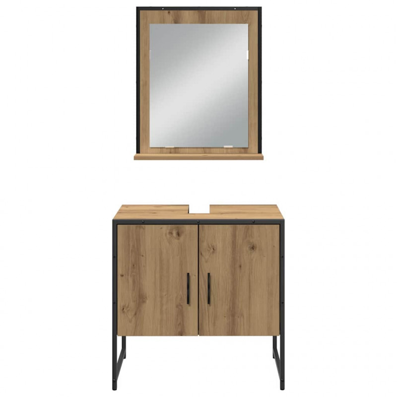 Zestaw mebli łazienkowych 4 pcs Brązowy 33 x 33 x 185.5 cm