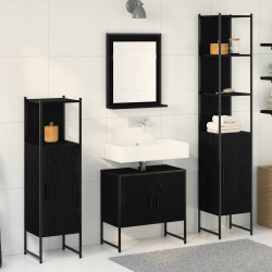 Zestaw mebli łazienkowych 4 pcs Czarny Materiał drewnopochodny
