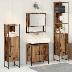 Zestaw mebli łazienkowych 4 pcs Brązowy 33 x 33 x 185.5 cm