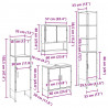 Zestaw mebli łazienkowych 4 pcs Brązowy 33 x 33 x 185.5 cm