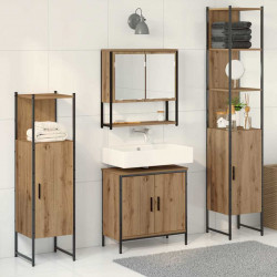 Zestaw mebli łazienkowych 4 pcs Brązowy Materiał drewnopochodny