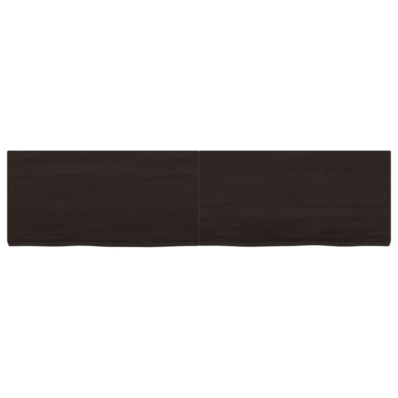 Półka, ciemnobrązowa, 120x30x(2-4) cm, wykończone drewno dębowe