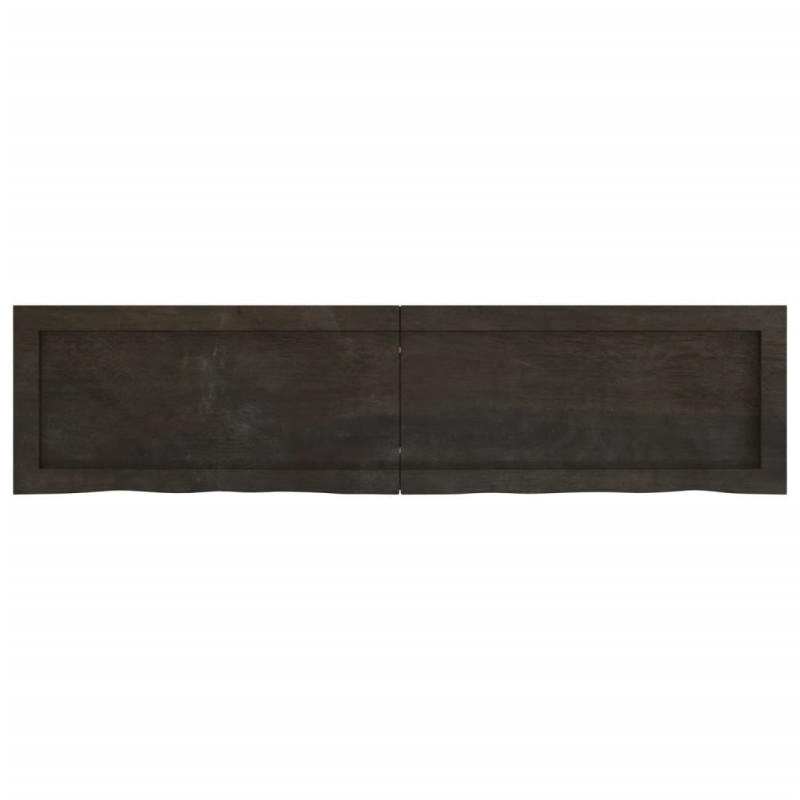 Półka, ciemnobrązowa, 120x30x(2-4) cm, wykończone drewno dębowe