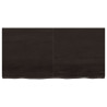 Półka, ciemnobrązowa, 120x60x(2-6) cm, wykończone drewno dębowe