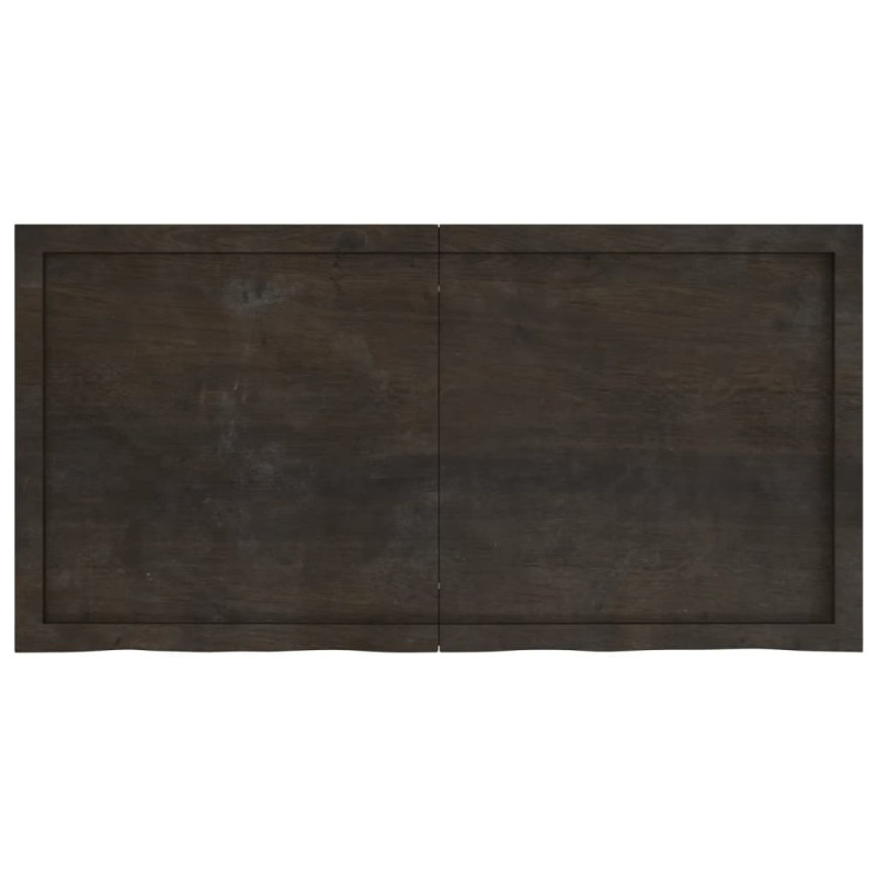 Półka, ciemnobrązowa, 120x60x(2-6) cm, wykończone drewno dębowe