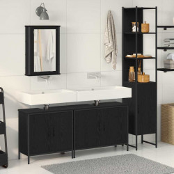 Zestaw mebli łazienkowych 4 pcs Czarny Materiał drewnopochodny