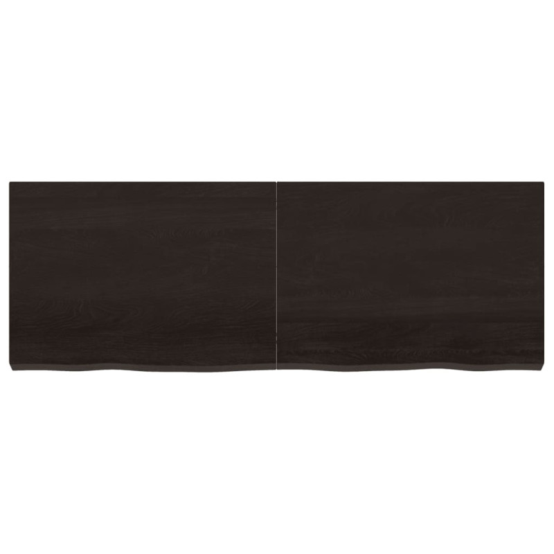 Półka, ciemnobrązowa, 140x50x(2-6) cm, wykończone drewno dębowe