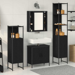 Zestaw mebli łazienkowych 4 pcs Czarny Materiał drewnopochodny