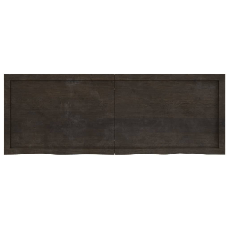 Półka, ciemnobrązowa, 140x50x(2-6) cm, wykończone drewno dębowe